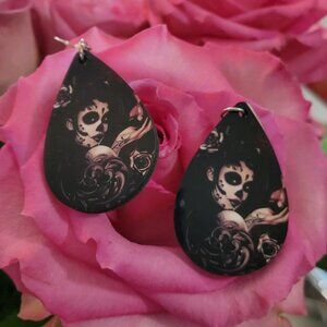 Day of the Dead Teardrop Earrings